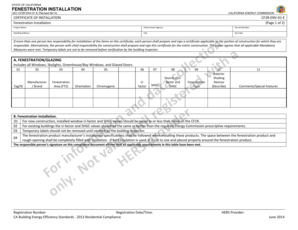 California Fenestration Installation Certificate