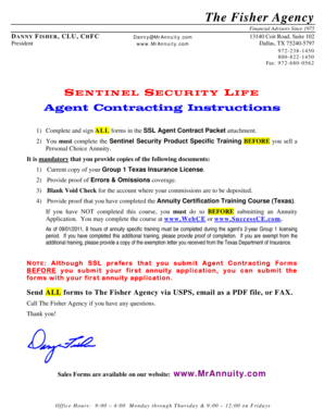 Sentinel Security Life Agent Contract