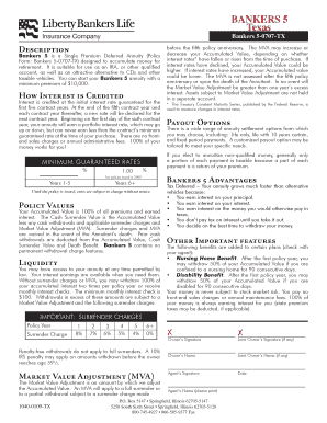 Bankers 5 Single Premium Deferred Annuity Form