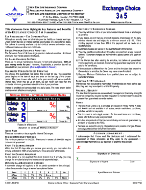Exchange Choice Annuity Disclosure Form