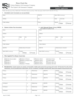 Annuity Application