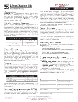Bankers 3 Single Premium Deferred Annuity Form