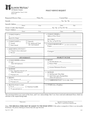 Life Insurance Policy Service Request