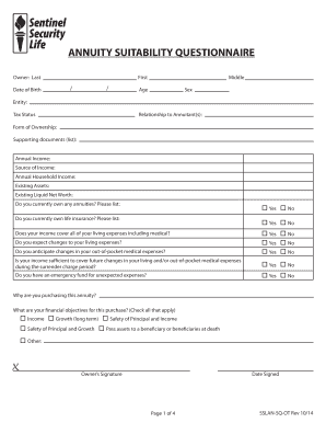 Annuity Suitability Questionnaire