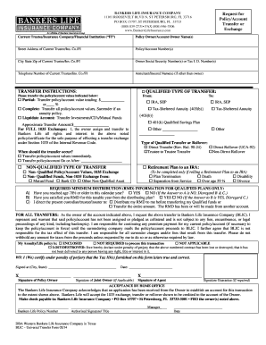 Bankers Life Insurance Transfer Form