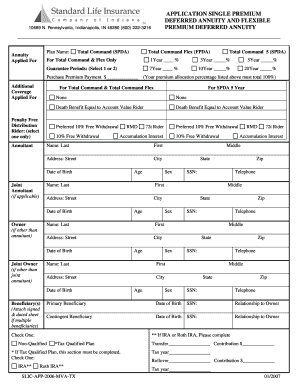 Single Premium Deferred Annuity Application