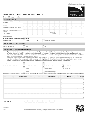 Retirement Plan Withdrawal Form