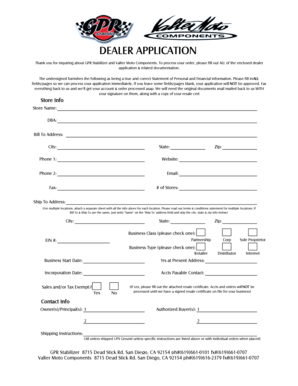 Dealer Application Form