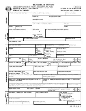Missouri Workers' Compensation Injury Report