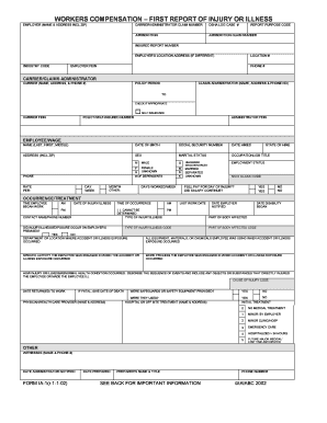Workers Compensation First Report of Injury or Illness