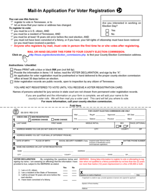 Tennessee Voter Registration Form