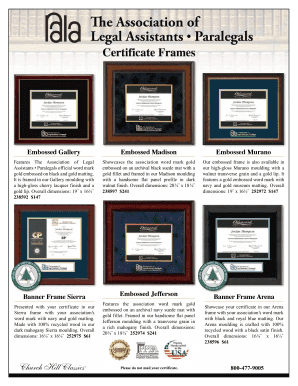 Certificate Frame Order Form
