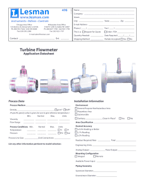 Turbine Flowmeter Request for Quote