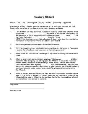 Trustee’s Affidavit