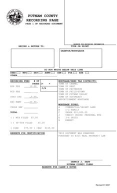 Putnam County Recording Page