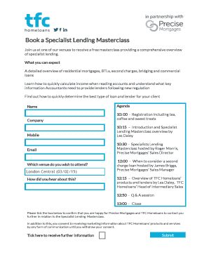 Specialist Lending Masterclass Registration
