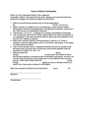 Owner's Affidavit