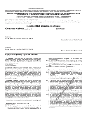 New York Residential Contract of Sale