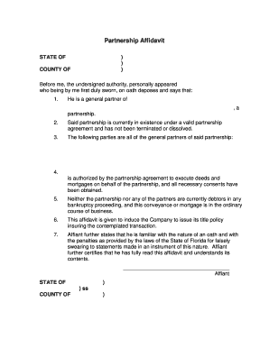 Partnership Affidavit
