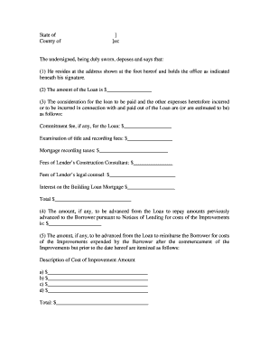 New York Building Loan Affidavit