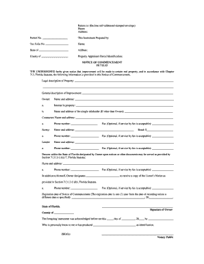 Florida Notice of Commencement