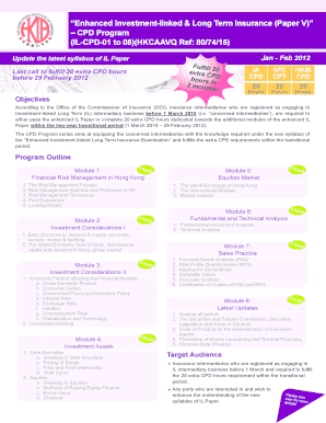 Enhanced Investment-linked Long Term Insurance CPD Program