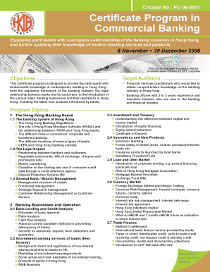 Equipping participants with conceptual understanding of the banking business in Hong Kong,