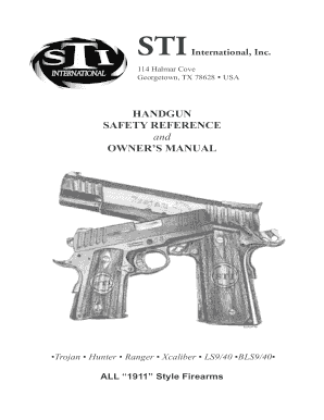 STI Handgun Safety Reference and Owner's Manual