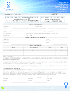 Account Application Form