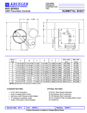 Engineering Job Submittal Sheet