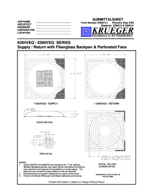 Submittal Sheet for 6304VEQ/6390VEQ Series