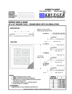 Submittal Sheet for Insulation Panels