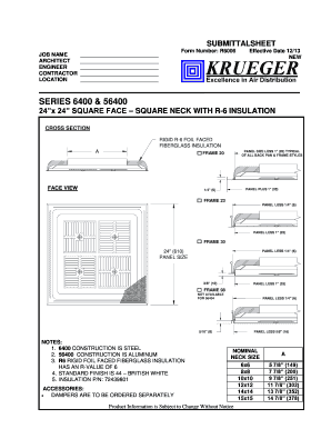 Submittal Sheet for Insulated Panels