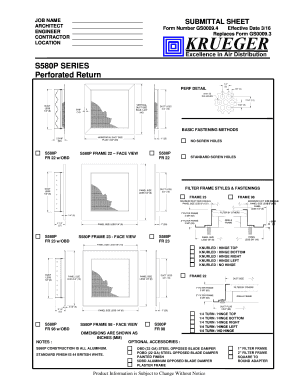 Submittal Sheet for S580P Series Perforated Return