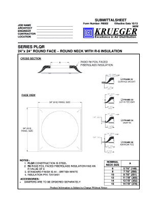 Submittal Sheet for Insulation Panels
