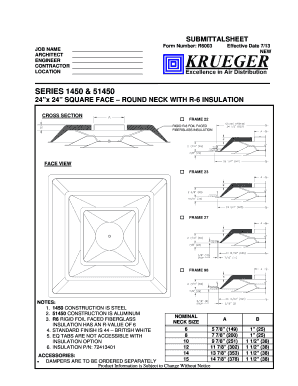 Submittal Sheet for Duct Construction