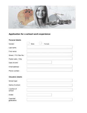 Application for School Work Experience