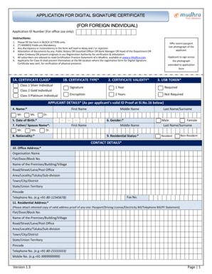 Digital Signature Certificate Application for Foreign Individuals