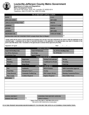 Louisville Plan Review Application