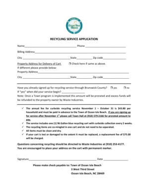 Recycling Service Application