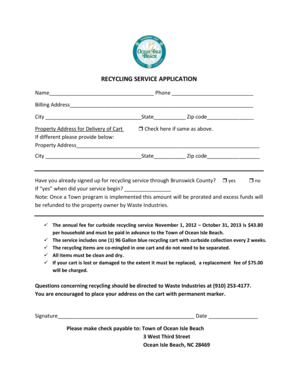 Recycling Service Application