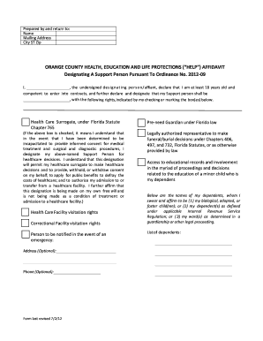 Orange County HELP Affidavit