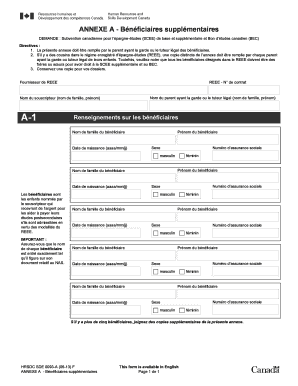 ANNEXE A - Bénéficiaires supplémentaires