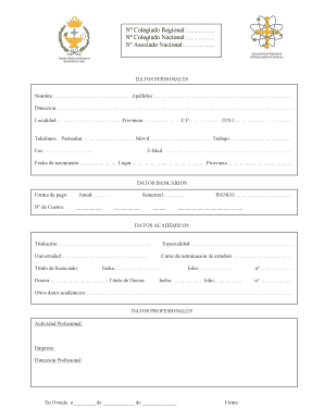 Formulario de Registro Profesional