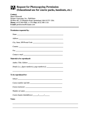 Request for Photocopying Permission