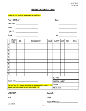 Purchase Order Request Form