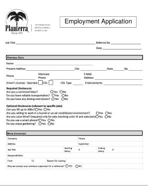 Employment Application Form