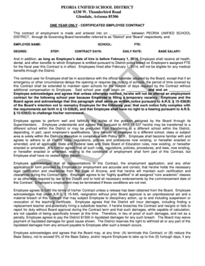 One Year Certified Employee Contract