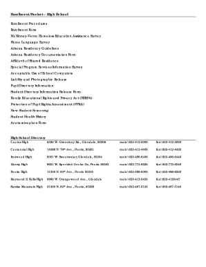 Arizona High School Enrollment Packet