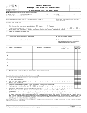 Form 3520-A Annual Return of Foreign Trust With U.S. Beneficiaries